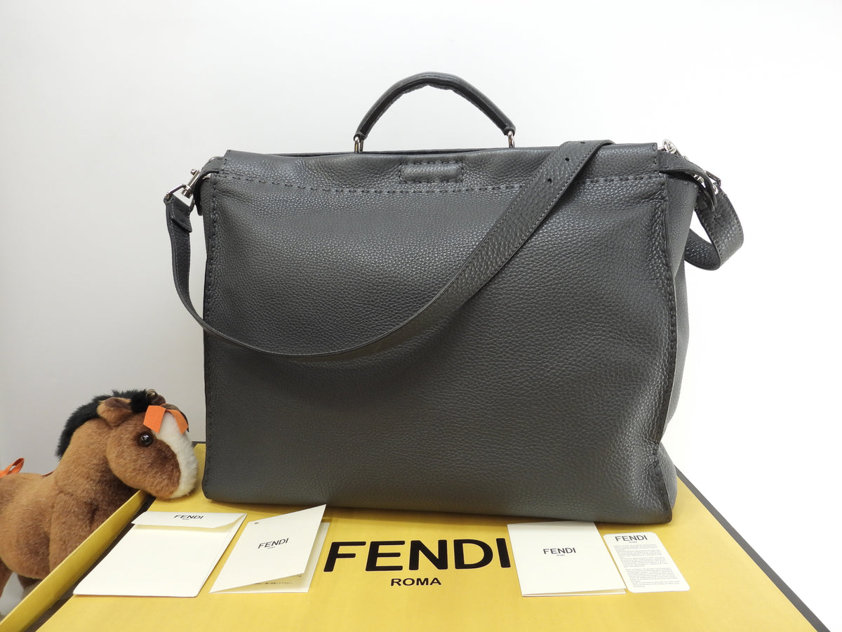 FENDI メンズ48(S-M) 美品✳︎レザーアイ スウェット トレーナー 