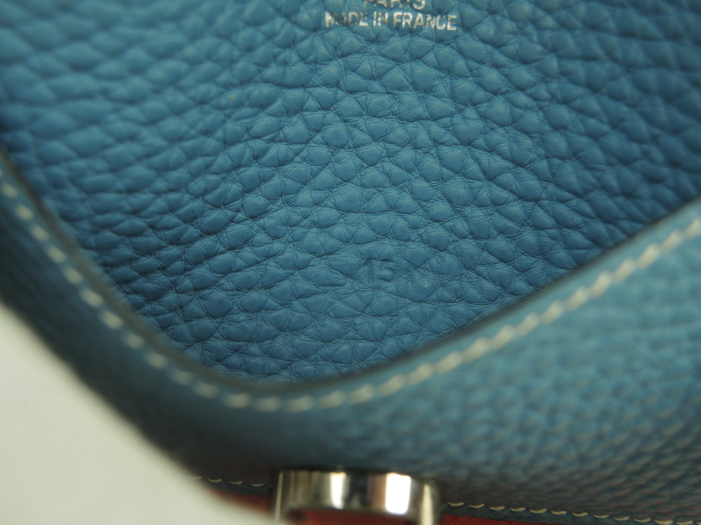 エルメス ドゴンコインケース トゴ ブルージーン カード用ポケット付小銭入 財布@□H