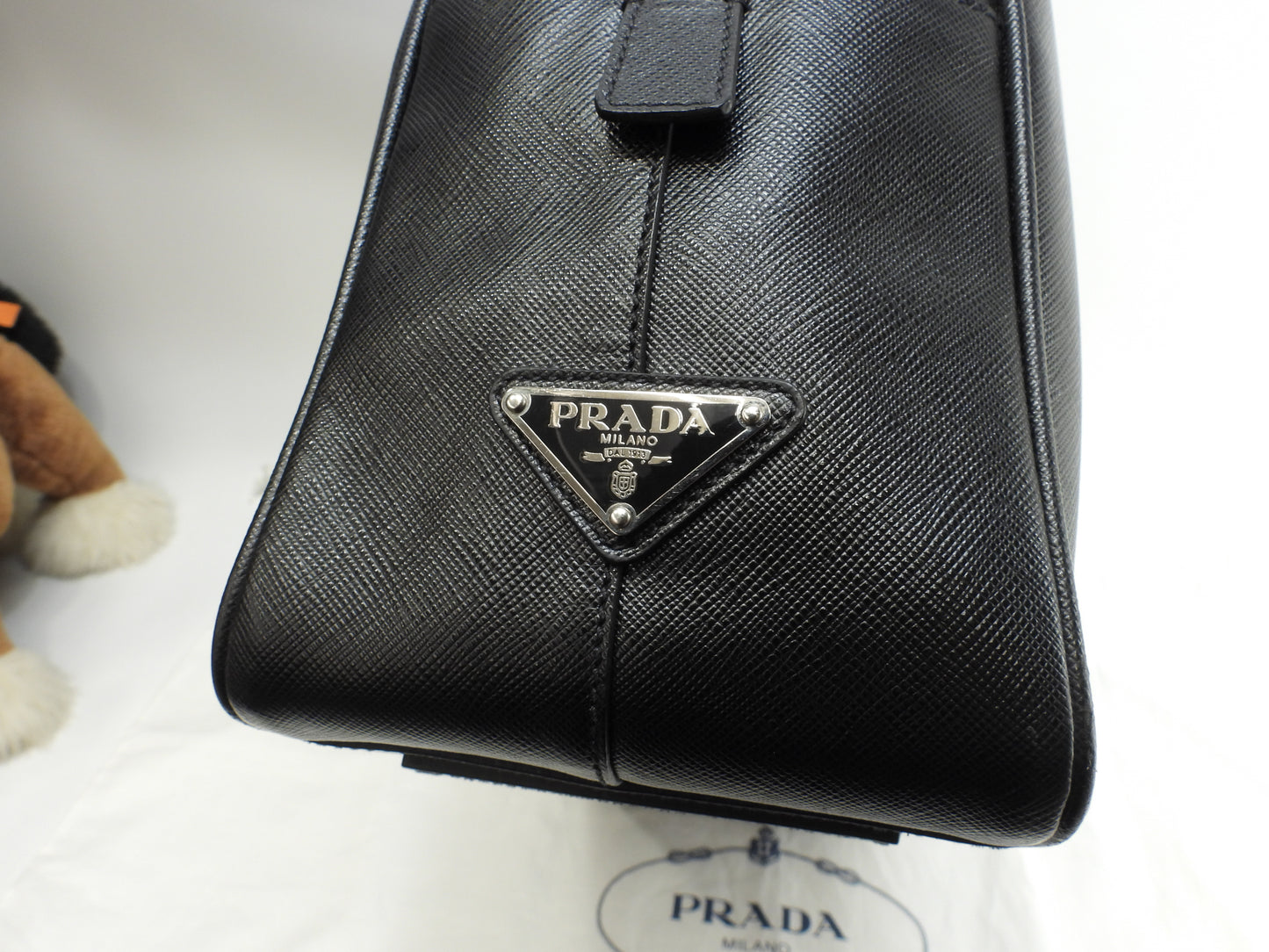 プラダ ブリーフケース サフィアーノ 黒 まち広書類カバン ドキュメントケース VS0088 美品@27113