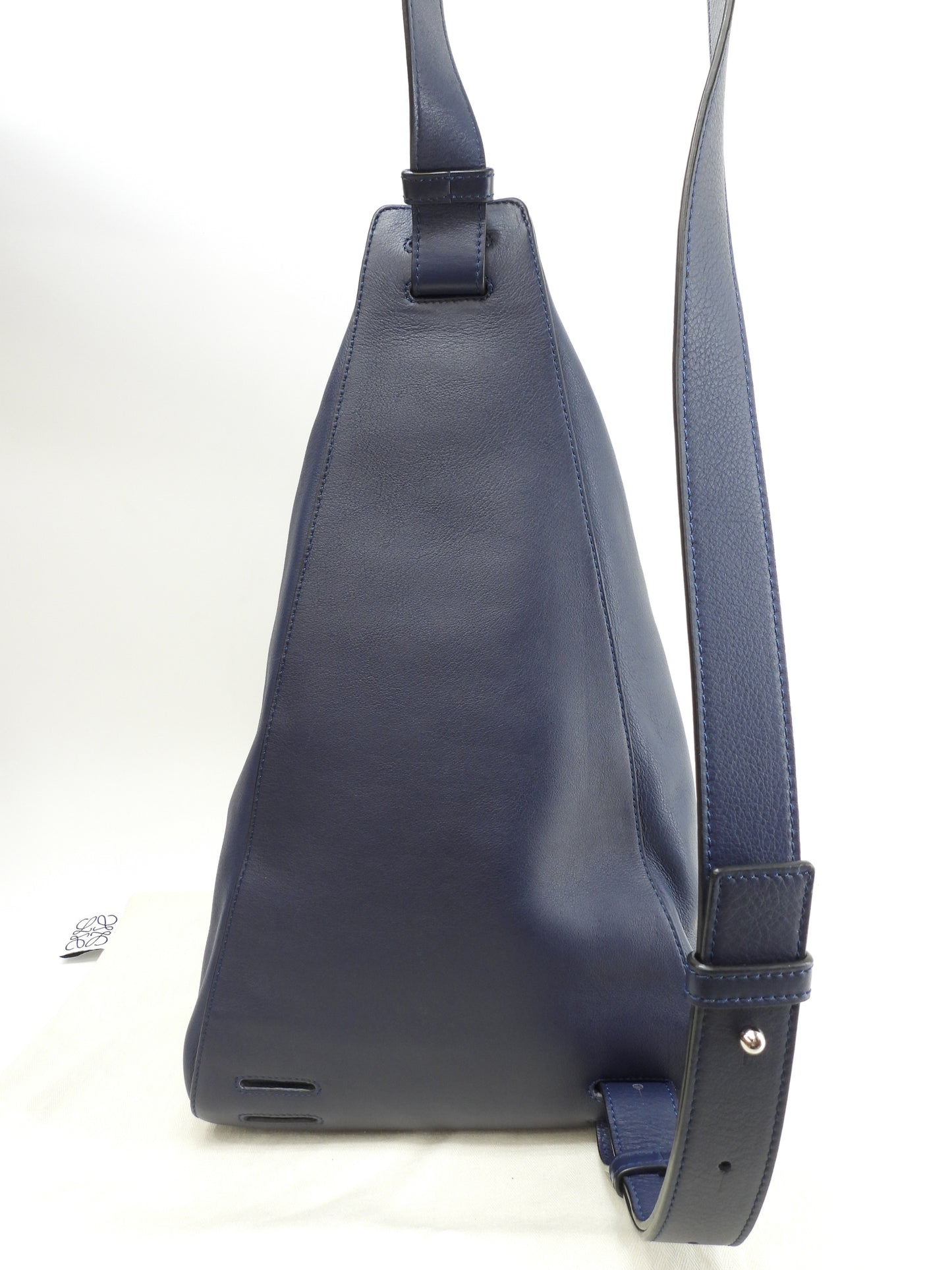 ロエベ アントン小 レザー 紺 斜掛ショルダーバッグ クロスボディバッグ 極美品@051507