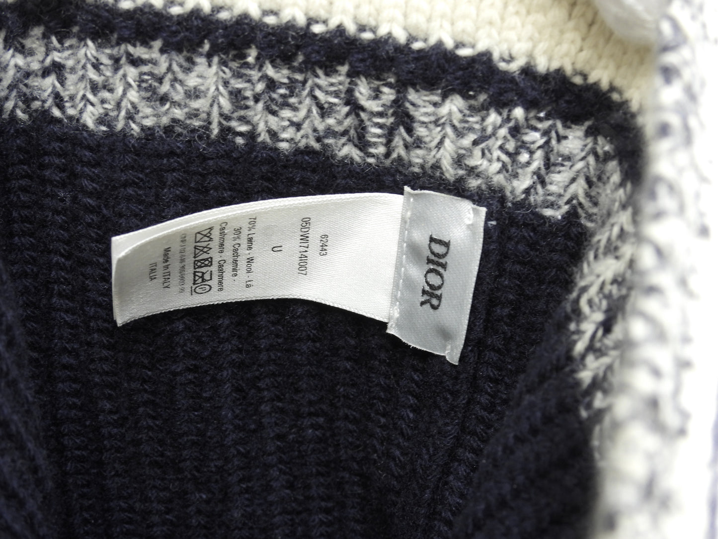 ディオール ニット帽 ロゴ ウール70%カシミア30% ヘッドウォーマー 帽子 極美品@ 5