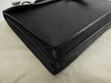 エルメス サックアデペッシュ38 フィヨルドレザー黒 シルバー金具 書類かばん@ 1