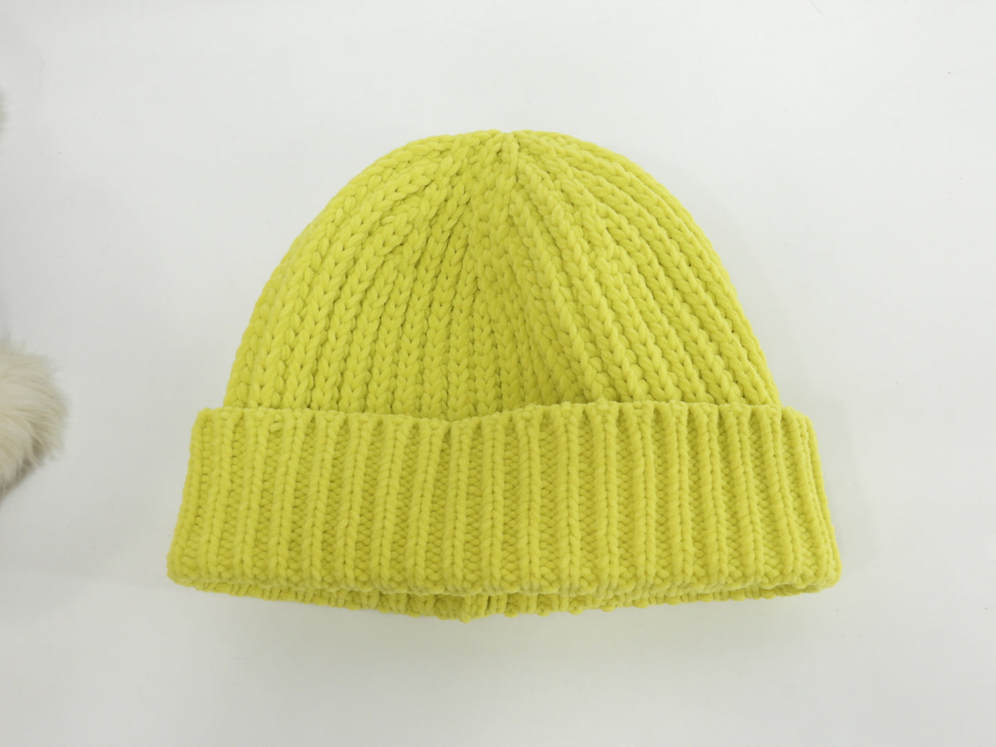 ボッテガヴェネタ 厚手ニット帽 ナイロン100% 黄 ヘッドウォーマー 帽子 未使用@ 1