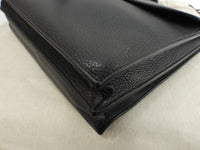 エルメス サックアデペッシュ38 フィヨルドレザー黒 ゴールド金具 書類かばん@〇X