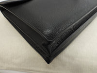 エルメス サックアデペッシュ38 フィヨルドレザー黒 ゴールド金具 書類かばん@〇X