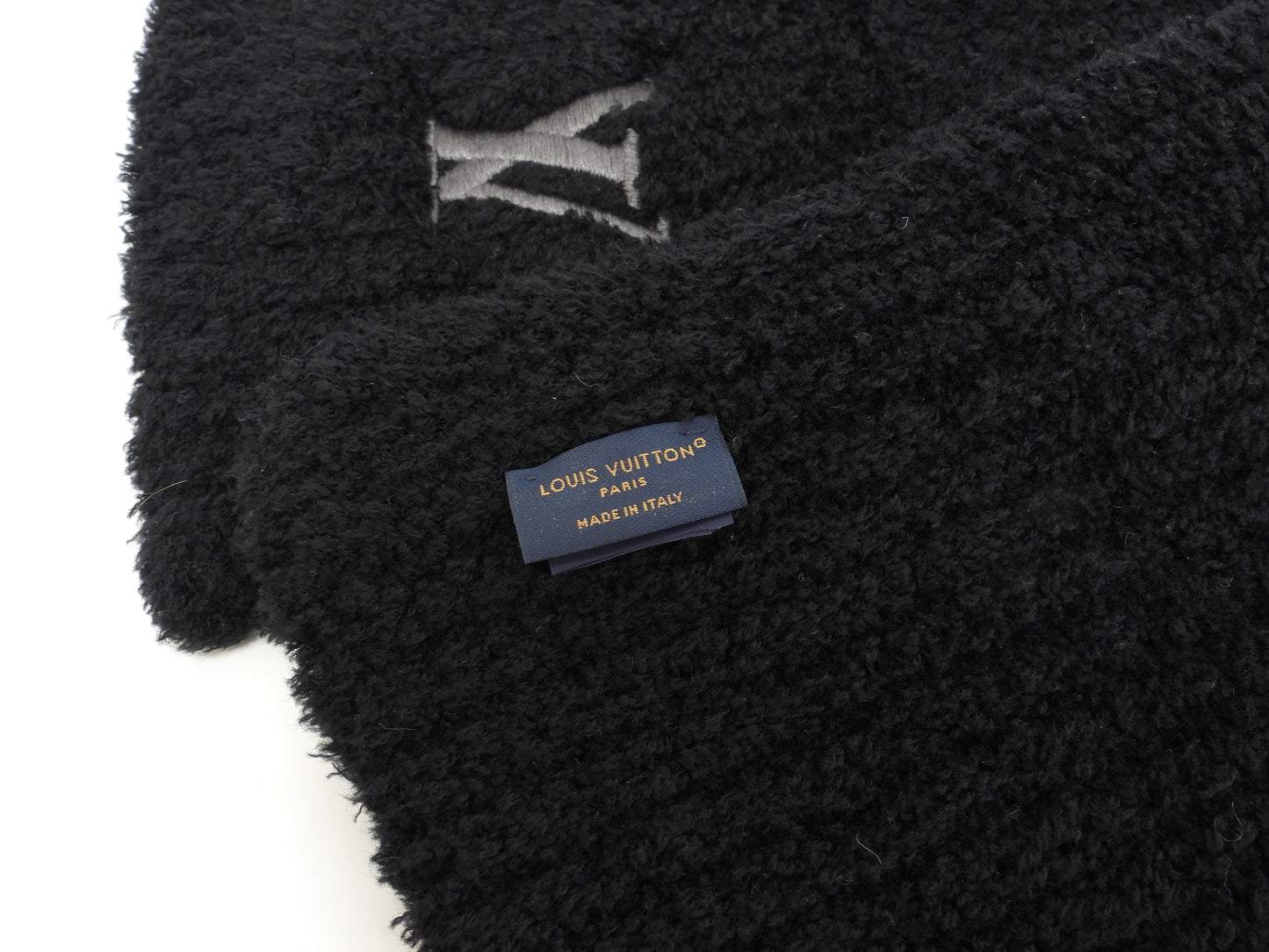ルイヴィトン マフラー オンリ LVミニコンフィ ウール黒 ネックウォーマー 美品@MY4264