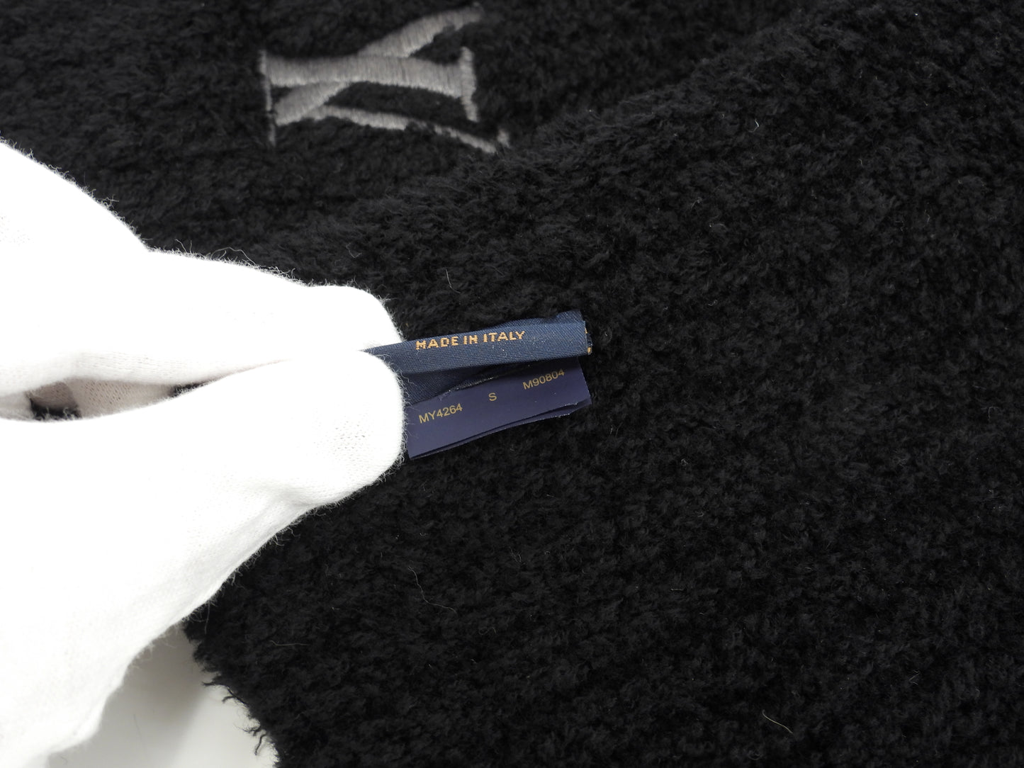 ルイヴィトン マフラー オンリ LVミニコンフィ ウール黒 ネックウォーマー 美品@MY4264