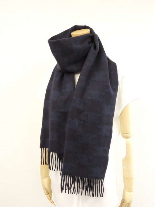 セリーヌ マフラー トリオンフ黒 カシミア100%紺 ネックウォーマー 極美品@ 1