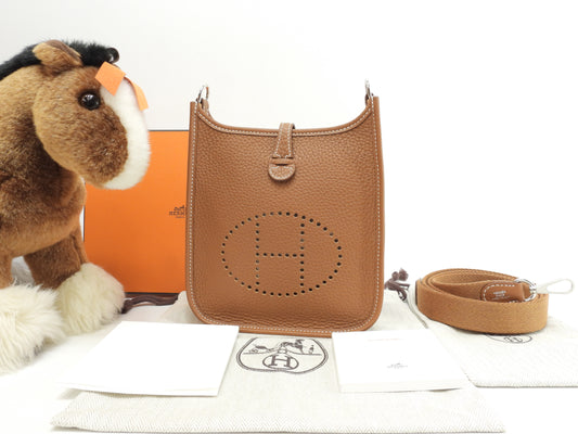 エルメス エヴリンTPM シルバー金具 トリヨンクレマンス/ゴールド ポシェットバッグ 新品@B