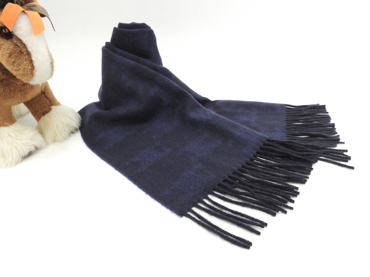 セリーヌ マフラー トリオンフ黒 カシミア100%紺 ネックウォーマー 極美品@ 1