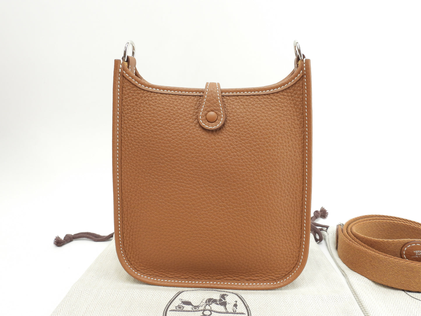 エルメス エヴリンTPM シルバー金具 トリヨンクレマンス/ゴールド ポシェットバッグ 新品@B