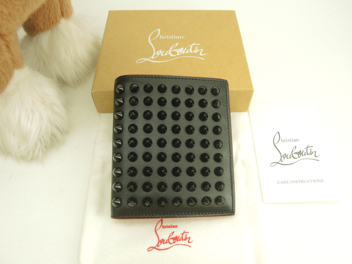クリスチャンルブタン 2折財布 パロス レザー黒赤 スモールウォレット 美品@ 1