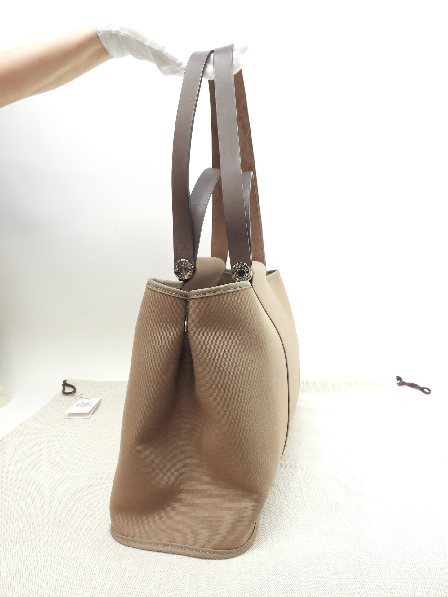エルメス カバックPM コットン/エトープ 2wayハンドバッグ トートバッグ 美品@□O