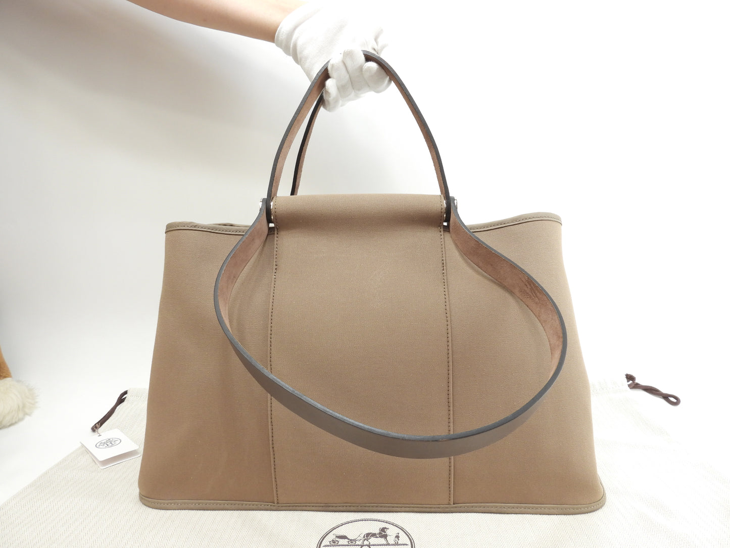 エルメス カバックPM コットン/エトープ 2wayハンドバッグ トートバッグ 美品@□O