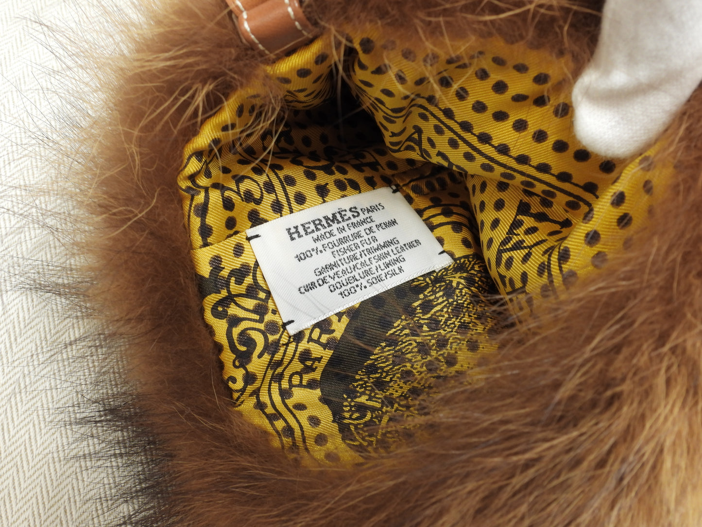 エルメス ハンドマフポシェット フィッシャーファー 茶 ハンドウォーマー セリエ 極美品@ 1