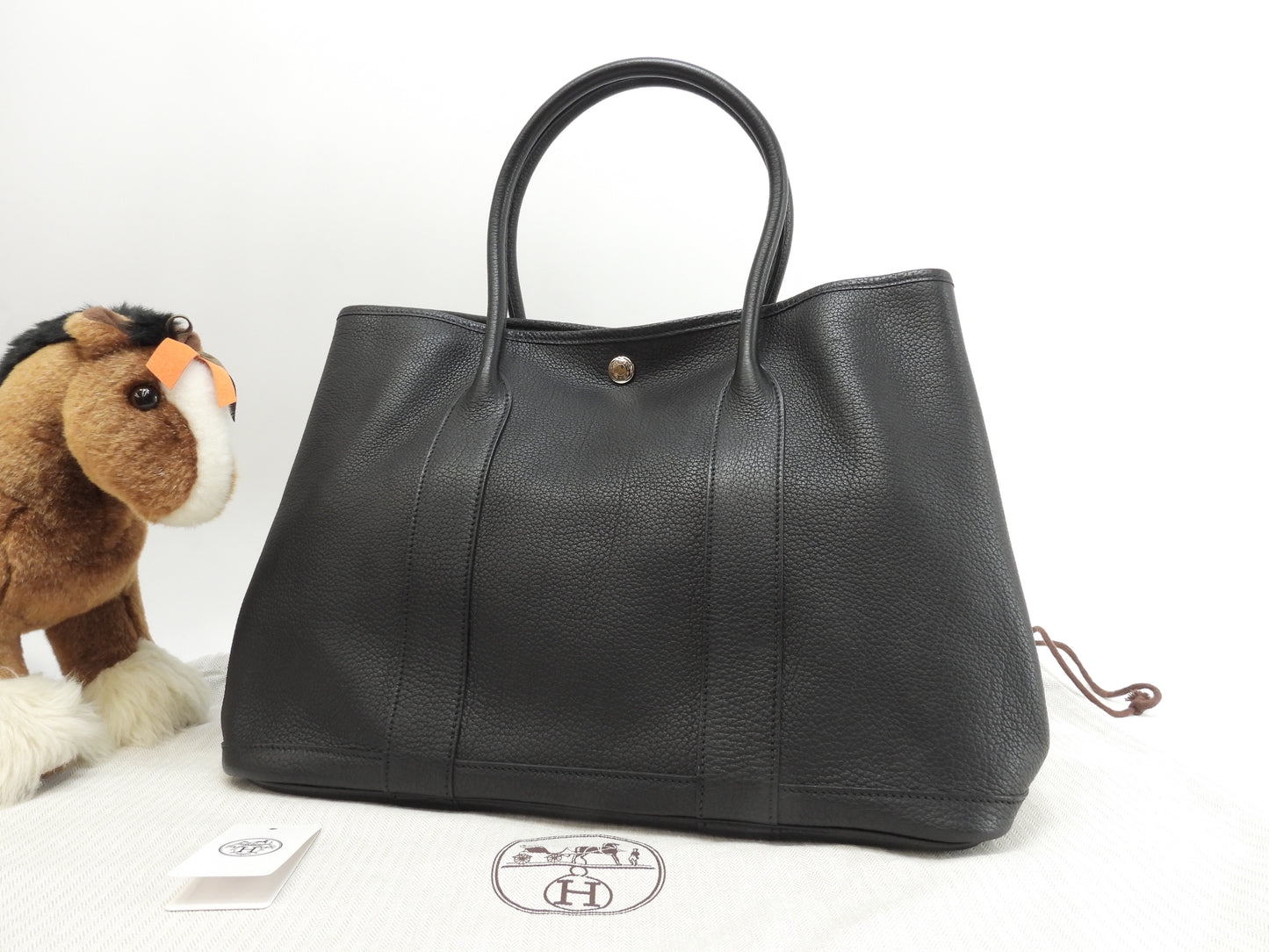 エルメス ガーデンパーティPM ネゴンダ 黒 トートバッグ ショルダーバッグ@□N 7