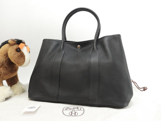 エルメス ガーデンパーティPM ネゴンダ 黒 トートバッグ ショルダーバッグ@□N 7