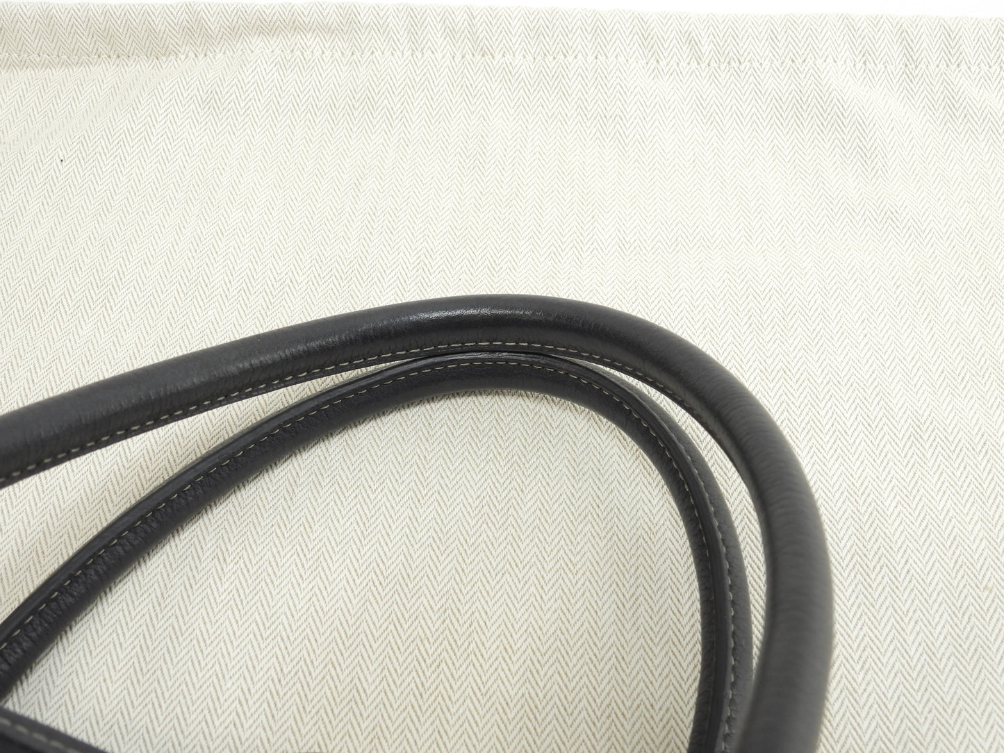 エルメス ガーデンパーティPM コットン/レザー 黒 トートバッグ ハンドバッグ 美品@□I 10