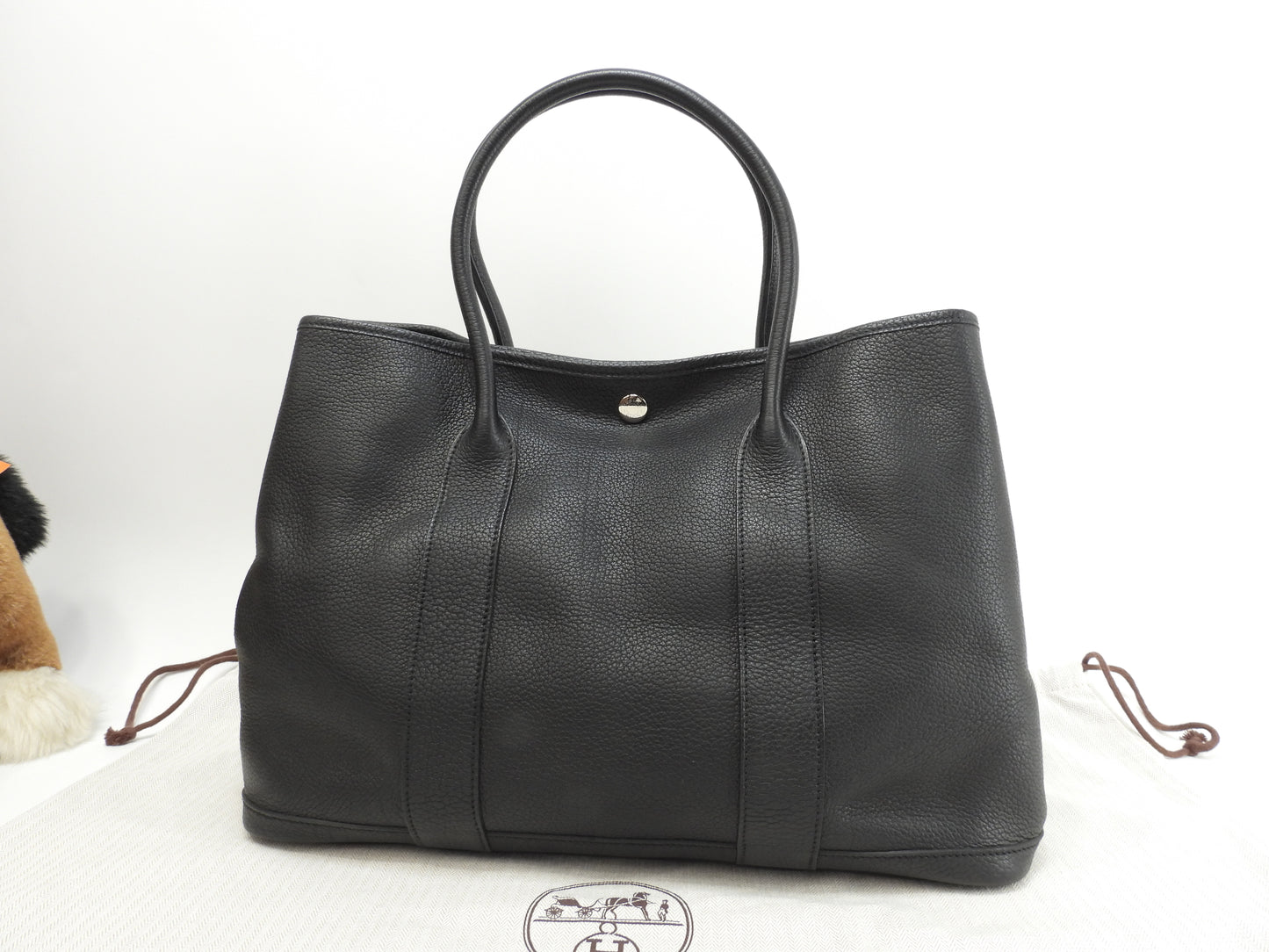 エルメス ガーデンパーティPM ネゴンダ 黒 トートバッグ ショルダーバッグ@□N 7