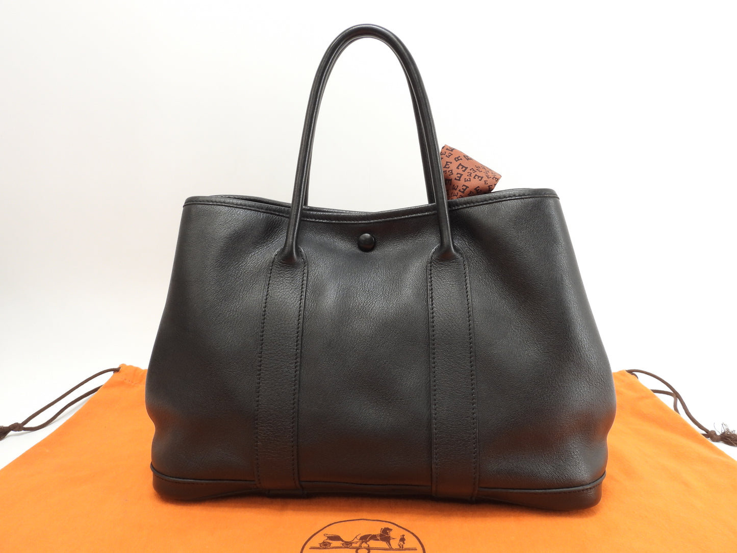 エルメス ガーデンツイリーTPM スイフトレザー 黒 ハンドバッグ トートバッグ 美品@□I 2