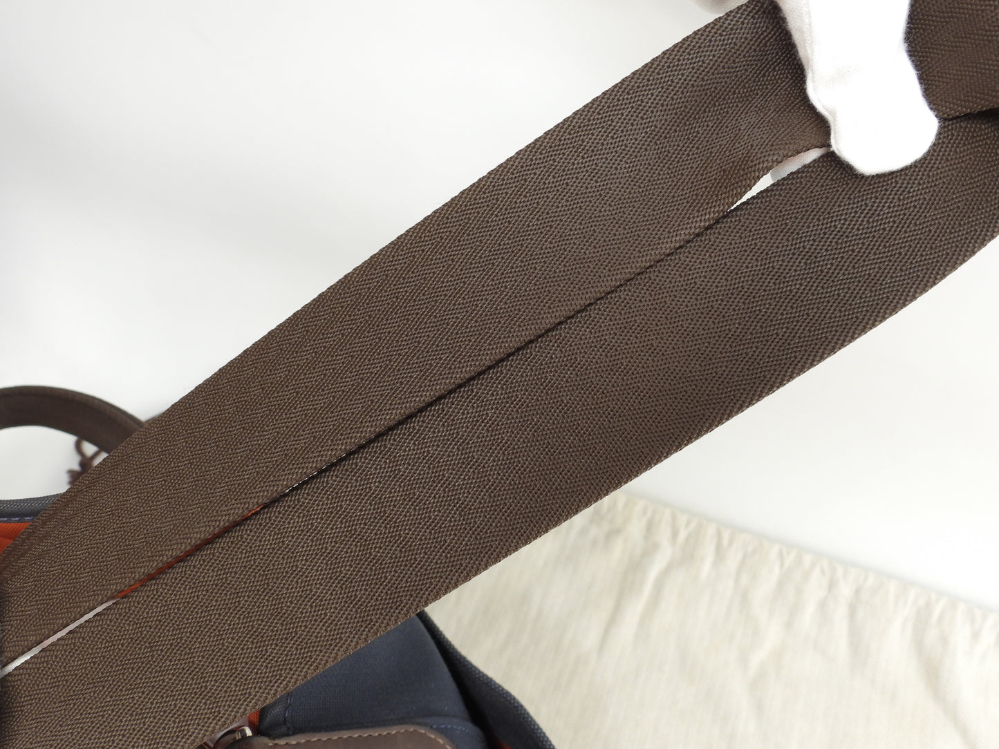 エルメス サックドパンサージュ ナイロン革 紺茶 メンズs付トートバッグ@Z