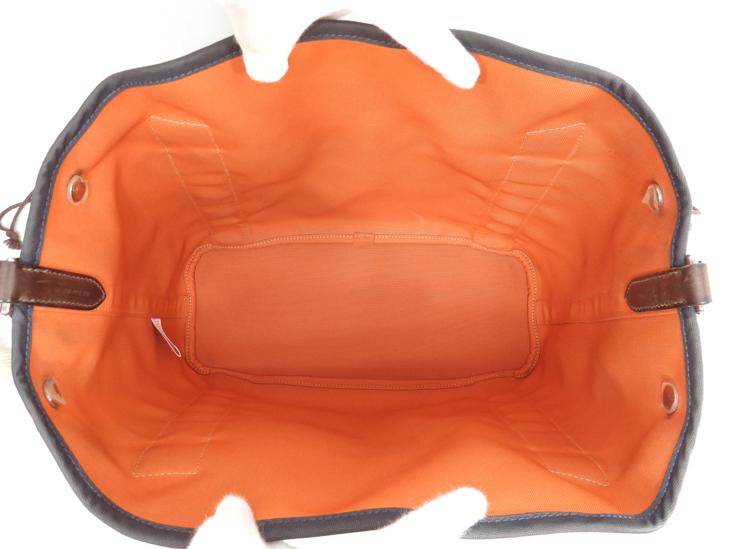 エルメス サックドパンサージュ ナイロン革 紺茶 メンズs付トートバッグ@Z