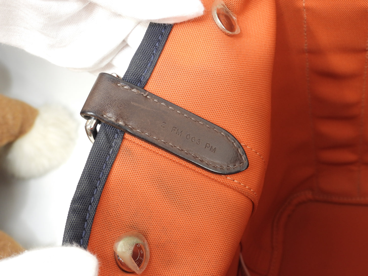 エルメス サックドパンサージュ ナイロン革 紺茶 メンズs付トートバッグ@Z