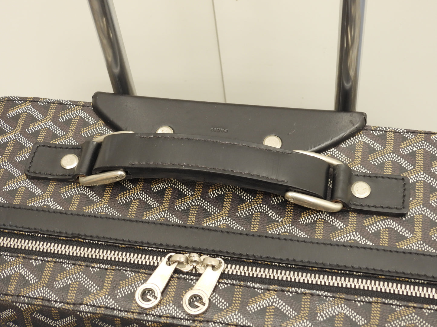 ゴヤール トロレ ヘリンボーン 黒黒 トロリーバッグ 旅行用キャリーバッグ@ 2