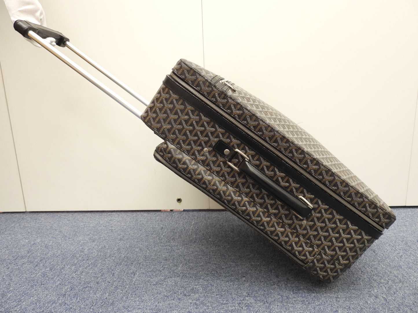 ゴヤール トロレ ヘリンボーン 黒黒 トロリーバッグ 旅行用キャリーバッグ@ 2