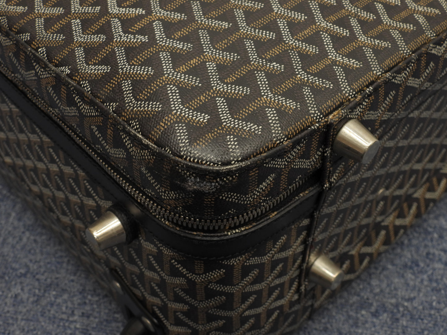 ゴヤール トロレ ヘリンボーン 黒黒 トロリーバッグ 旅行用キャリーバッグ@ 2