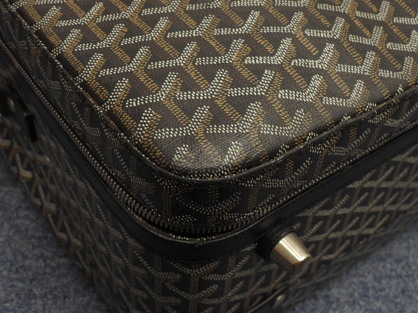 ゴヤール トロレ ヘリンボーン 黒黒 トロリーバッグ 旅行用キャリーバッグ@ 2