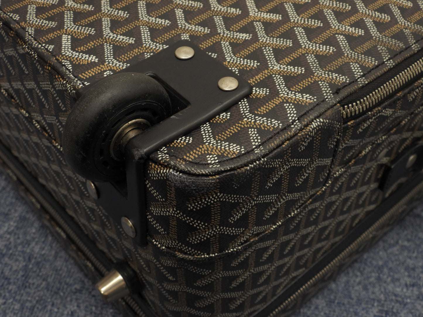 ゴヤール トロレ ヘリンボーン 黒黒 トロリーバッグ 旅行用キャリーバッグ@ 2
