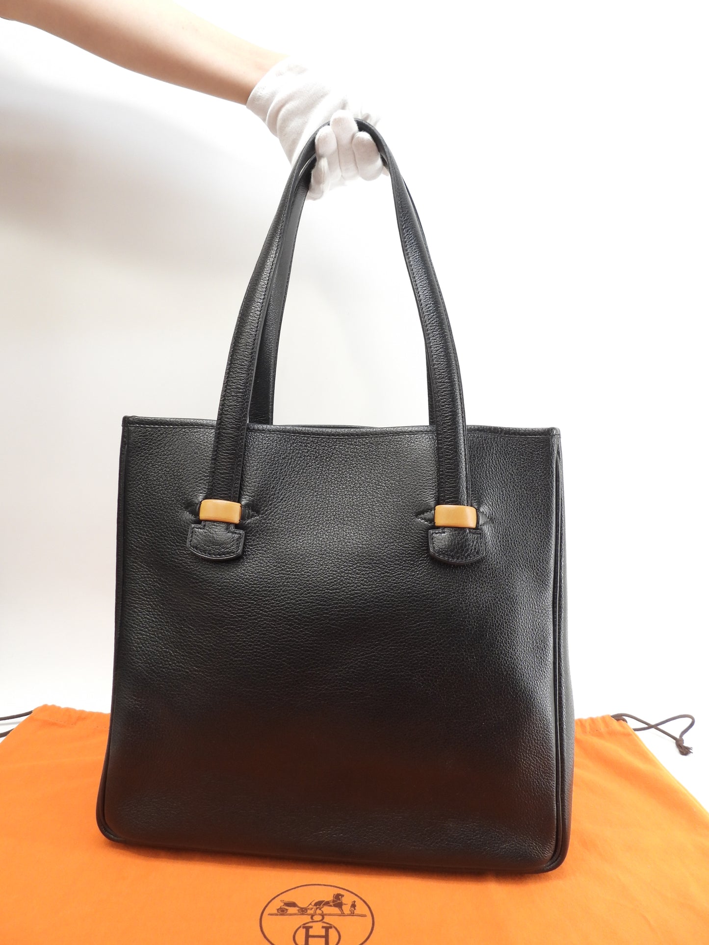 エルメス ギャロップFT1 ブッフルスキッパー 黒 トートバッグ ショルダーバッグ 美品@□G