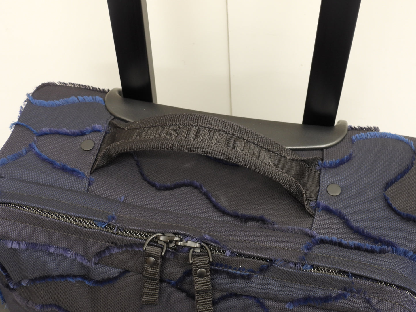 クリスチャンディオール キャリーケース ナイロン 黒紺 旅行用2輪トロリーバッグ 未使用@ 353