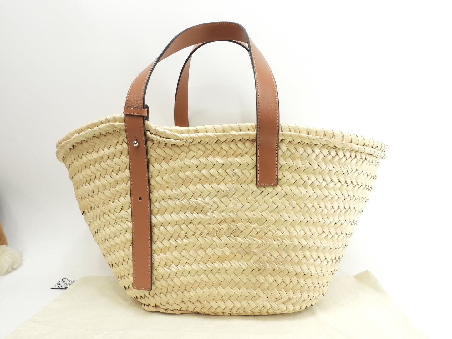 ロエベ バスケット中 ジブリ/まっくろくろすけ ナチュラル黒 ハンド カゴバッグ 未使用@412048