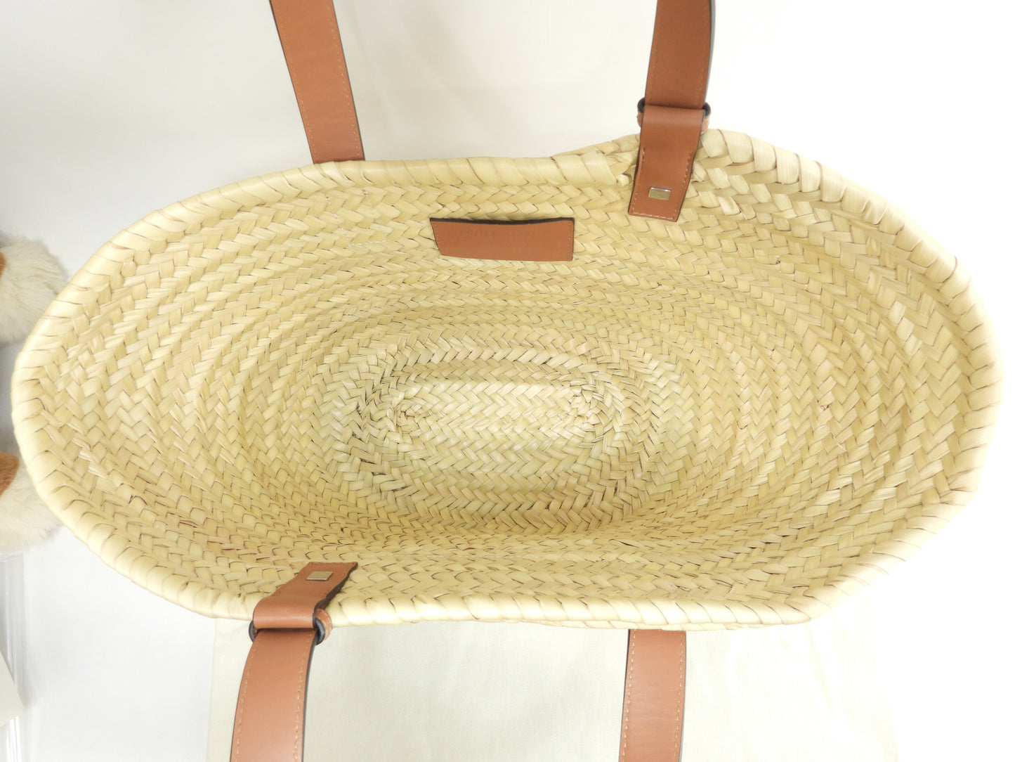 ロエベ バスケット中 ジブリ/まっくろくろすけ ナチュラル黒 ハンド カゴバッグ 未使用@412048