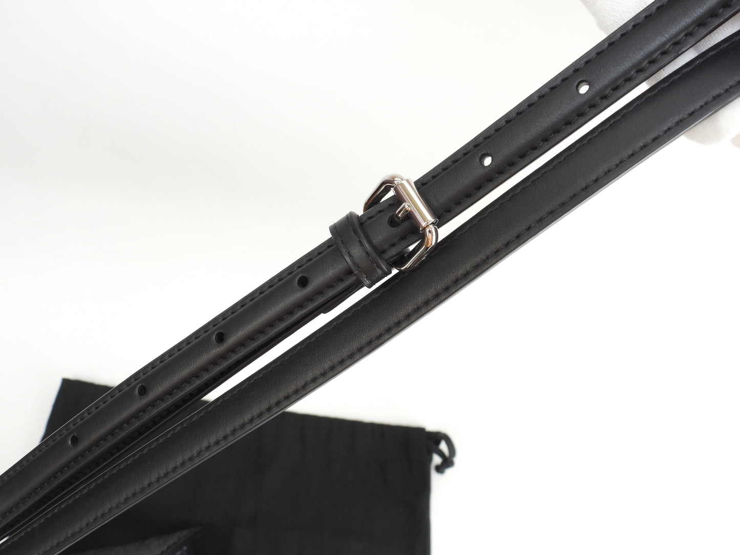 フェンディ ピーカブープチ アイシーユー クリスタルFFレザー黒 ポシェット ハンドバッグ 未使用@ 2