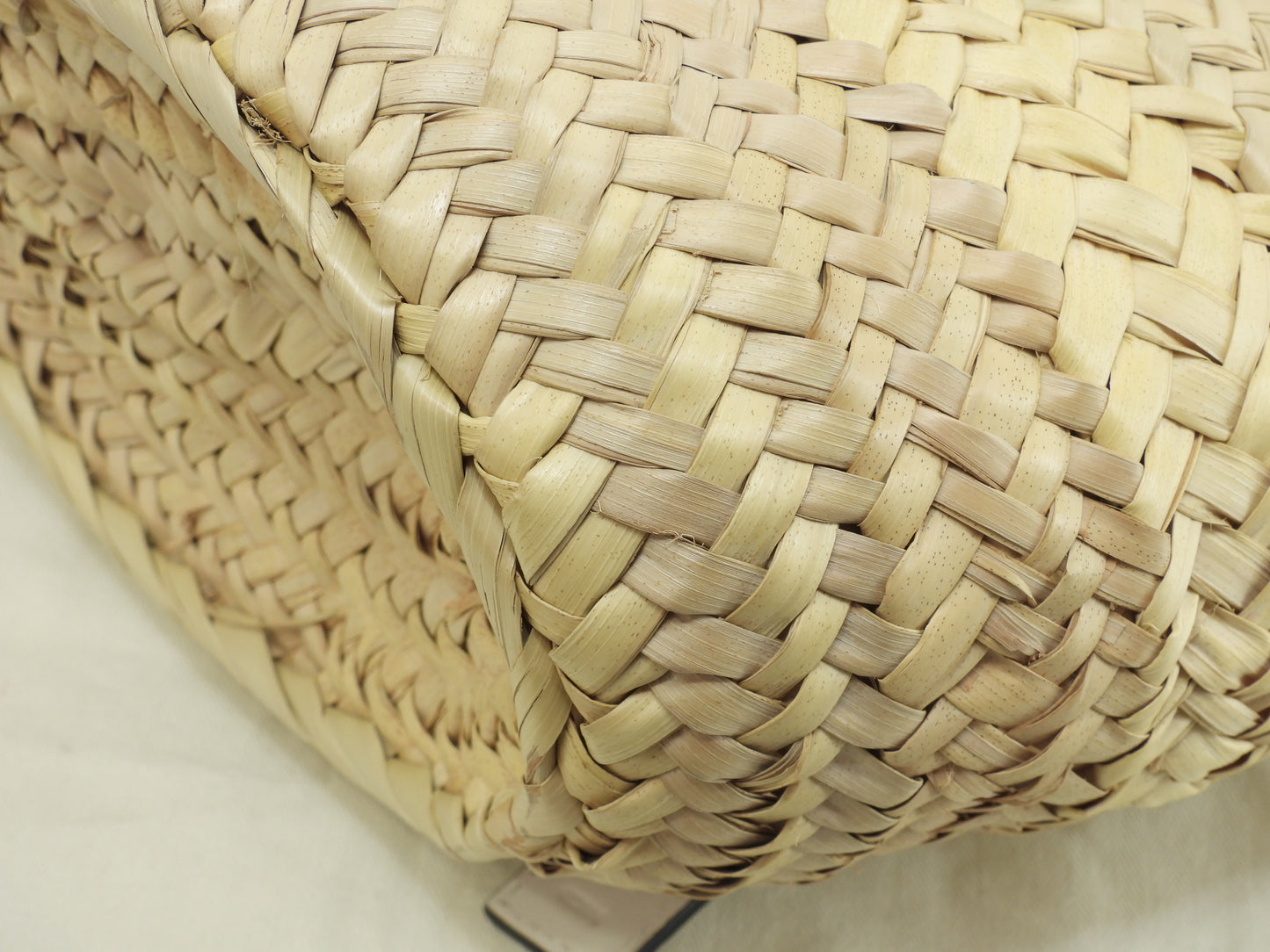 ロエベ バスケットスモール カゴバッグ ナチュラル白革 ハンドバッグ 美品@412004