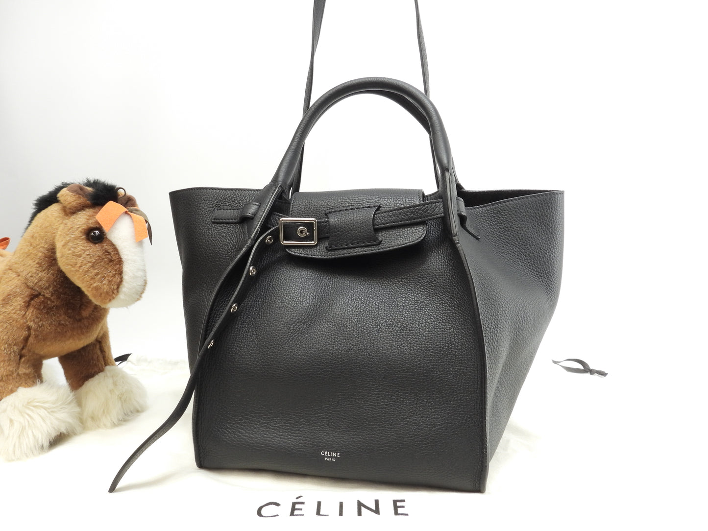 セリーヌ ビッグバッグスモール レザー 黒 ショルダー付ハンドバッグ 未使用@S-CU-4107