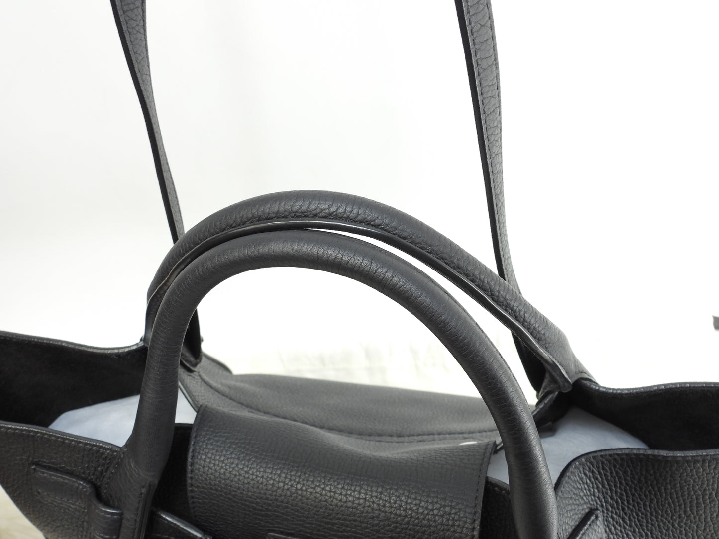 セリーヌ ビッグバッグスモール レザー 黒 ショルダー付ハンドバッグ 未使用@S-CU-4107