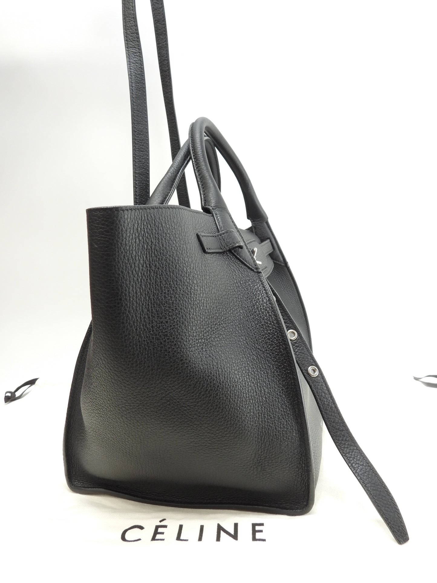 セリーヌ ビッグバッグスモール レザー 黒 ショルダー付ハンドバッグ 未使用@S-CU-4107