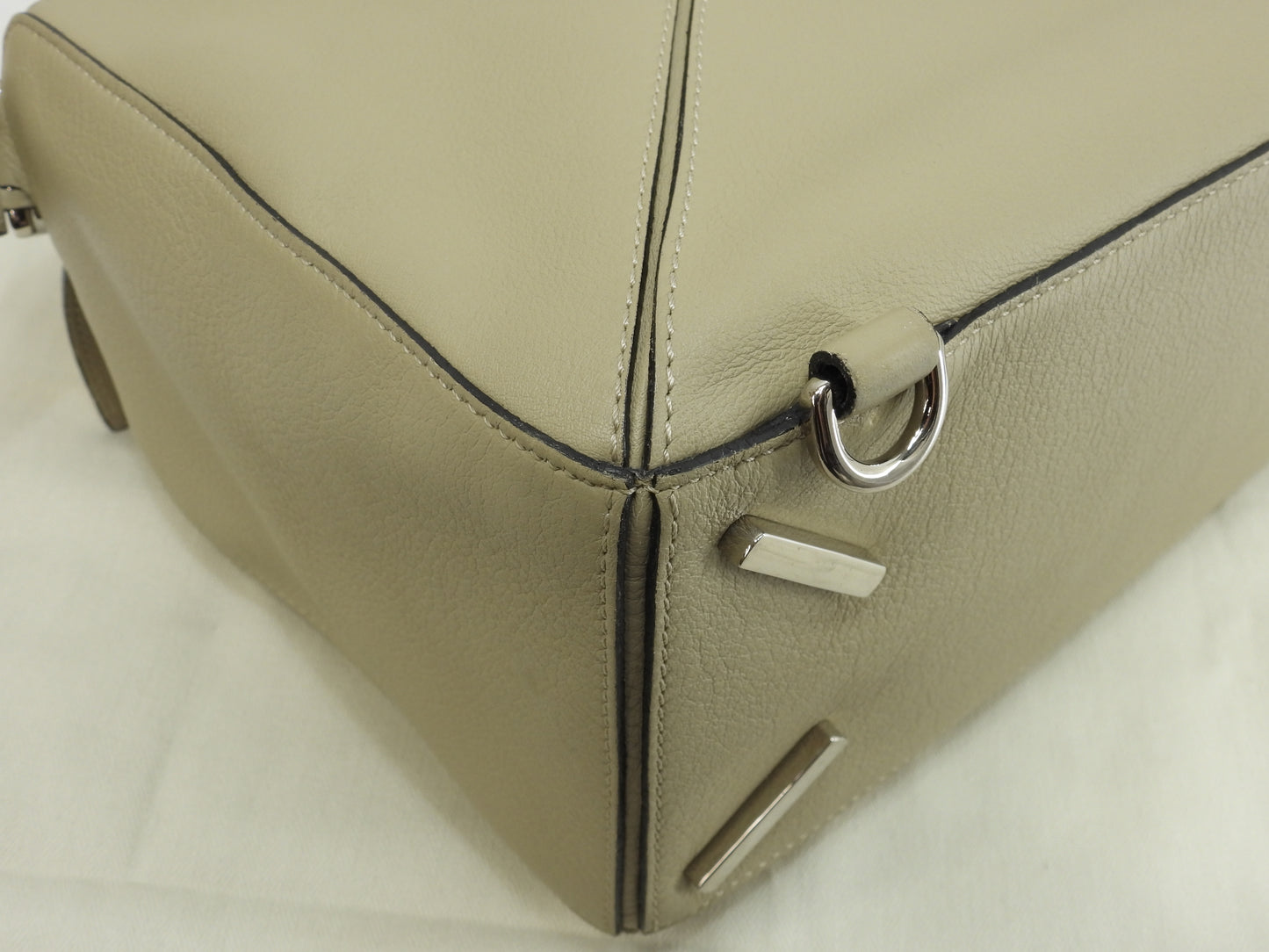 ロエベ パズルバッグ ミディアム レザー/グレージュ ショルダーストラップ付ハンドバッグ 美品@ 5