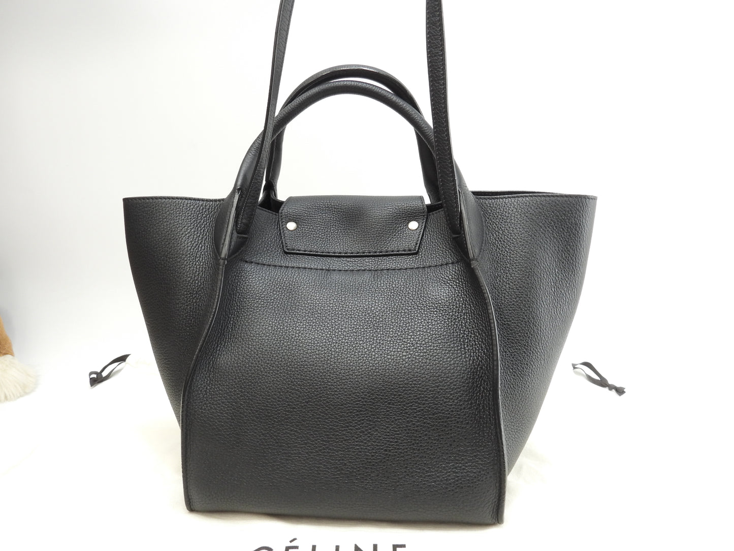 セリーヌ ビッグバッグスモール レザー 黒 ショルダー付ハンドバッグ 未使用@S-CU-4107