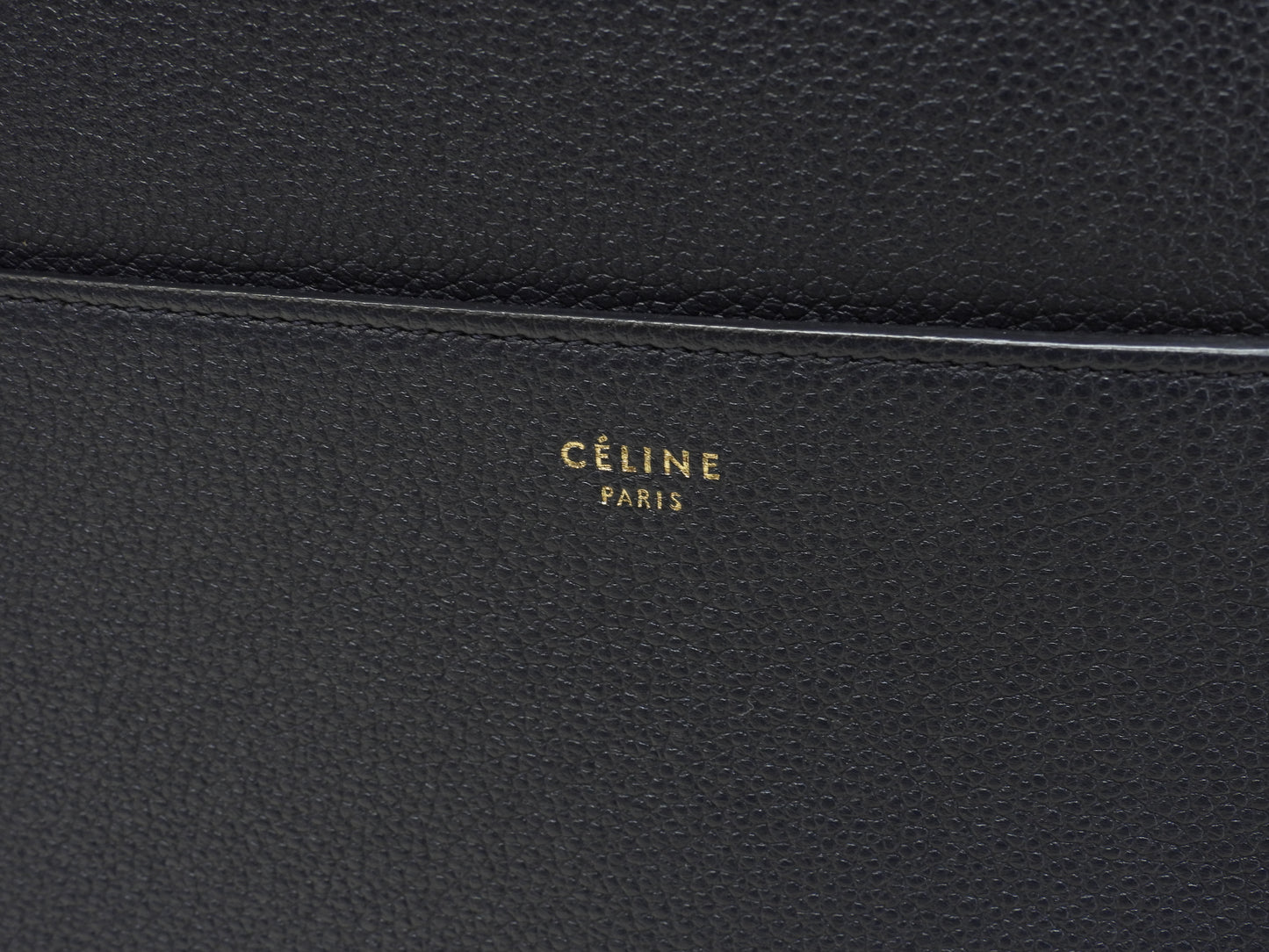 セリーヌ サングルバケット 型押レザー 紺 セミショルダー ホーボーバッグ 美品@S-GA-3196