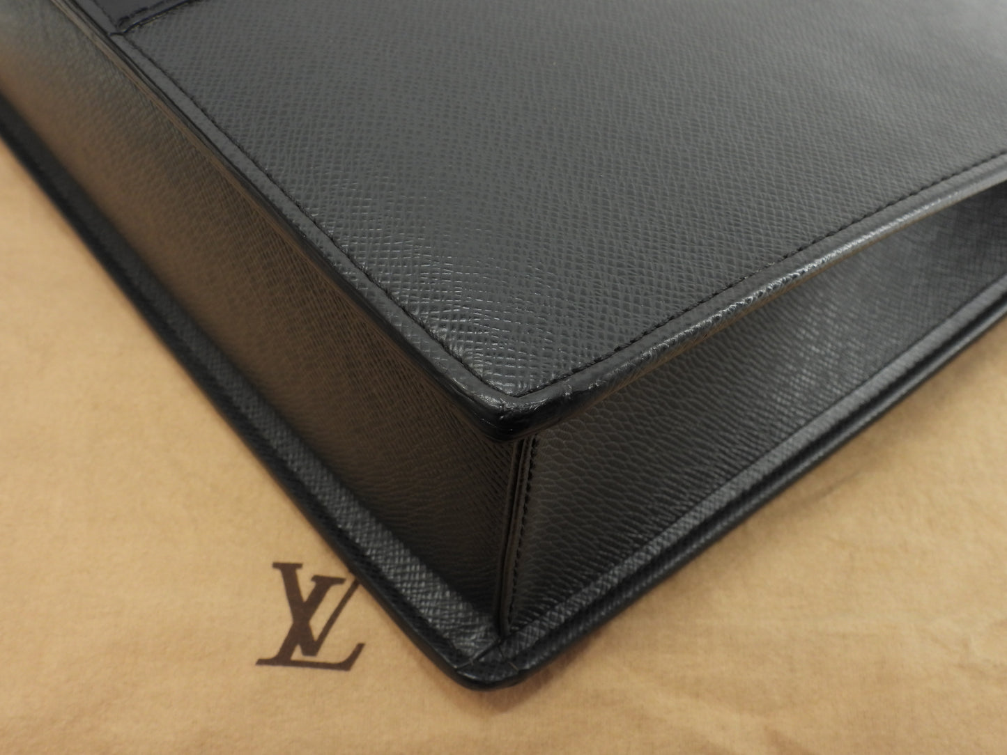 ルイヴィトン ロザン M30052 タイガ黒 書類かばん ブリーフケース 美品@VI0064