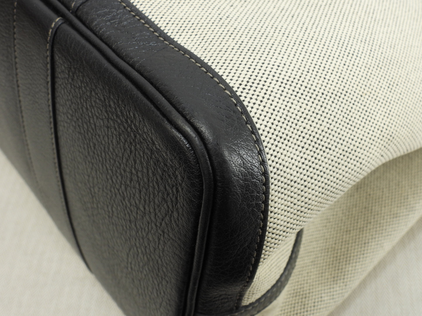 エルメス ガーデンパーティPM トアルアッシュPM革 グレー黒 トートバッグ ハンドバッグ@ 1