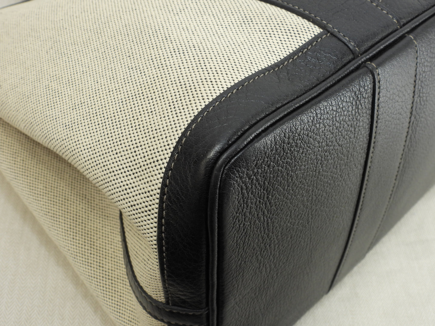 エルメス ガーデンパーティPM トアルアッシュPM革 グレー黒 トートバッグ ハンドバッグ@ 1