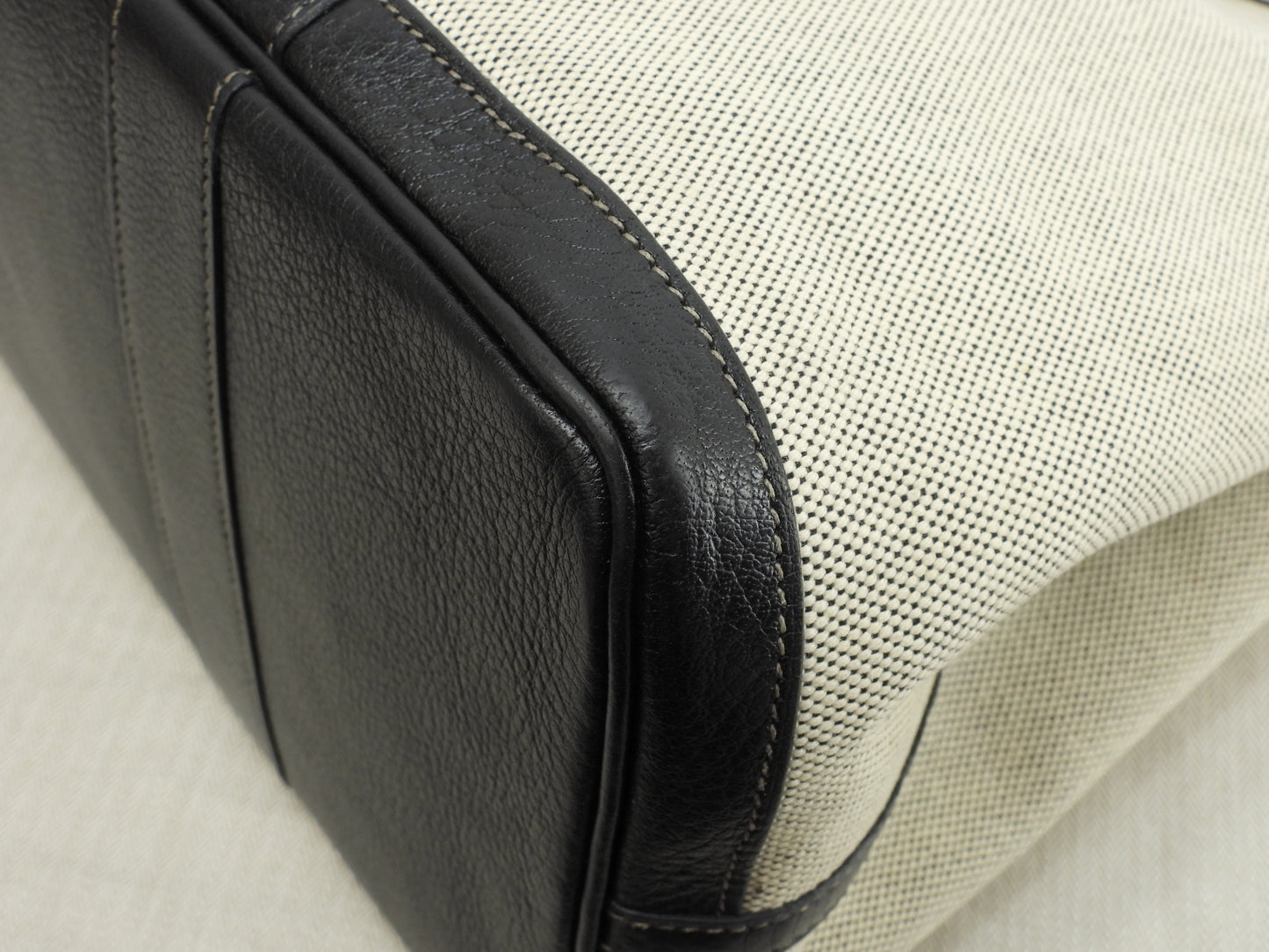 エルメス ガーデンパーティPM トアルアッシュPM革 グレー黒 トートバッグ ハンドバッグ@ 1