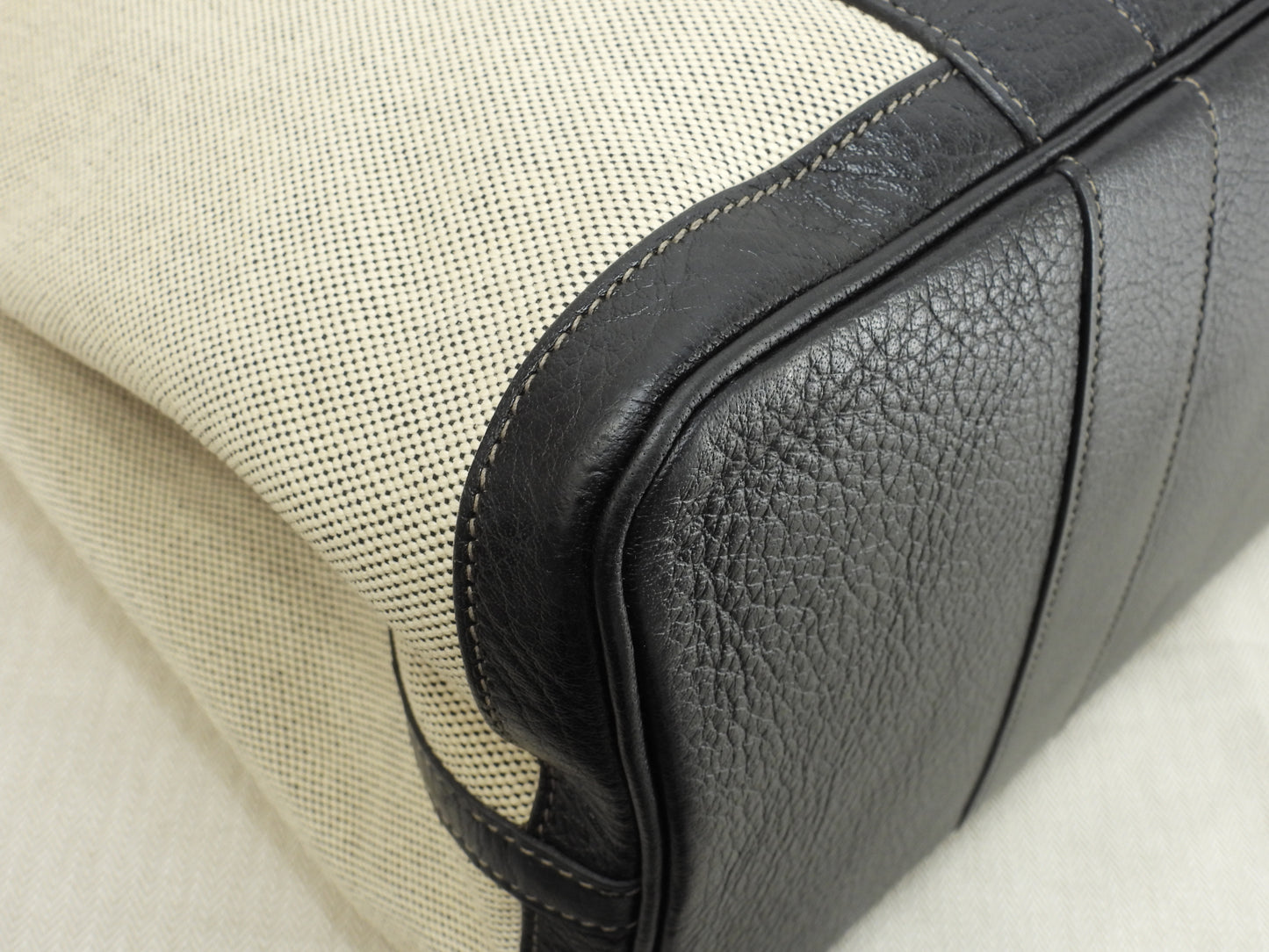 エルメス ガーデンパーティPM トアルアッシュPM革 グレー黒 トートバッグ ハンドバッグ@ 1