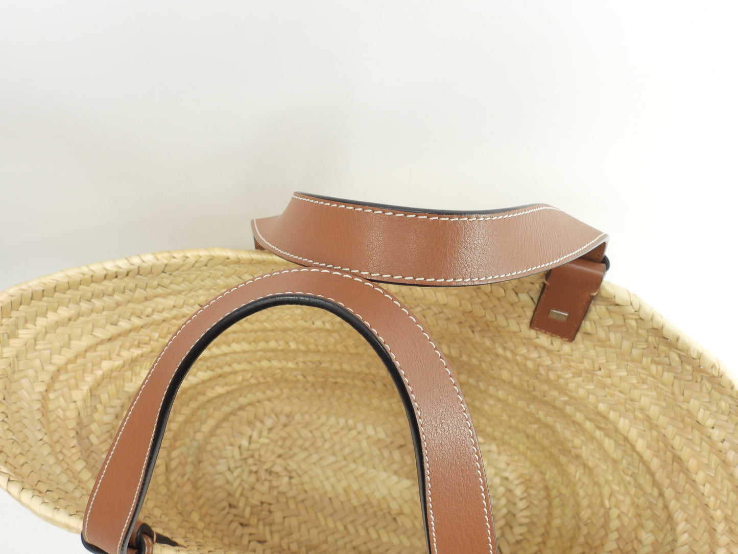 ロエベ バスケット カゴバッグ中 ナチュラル紺革 ハンドバッグ中 トートバッグ 美品@262111